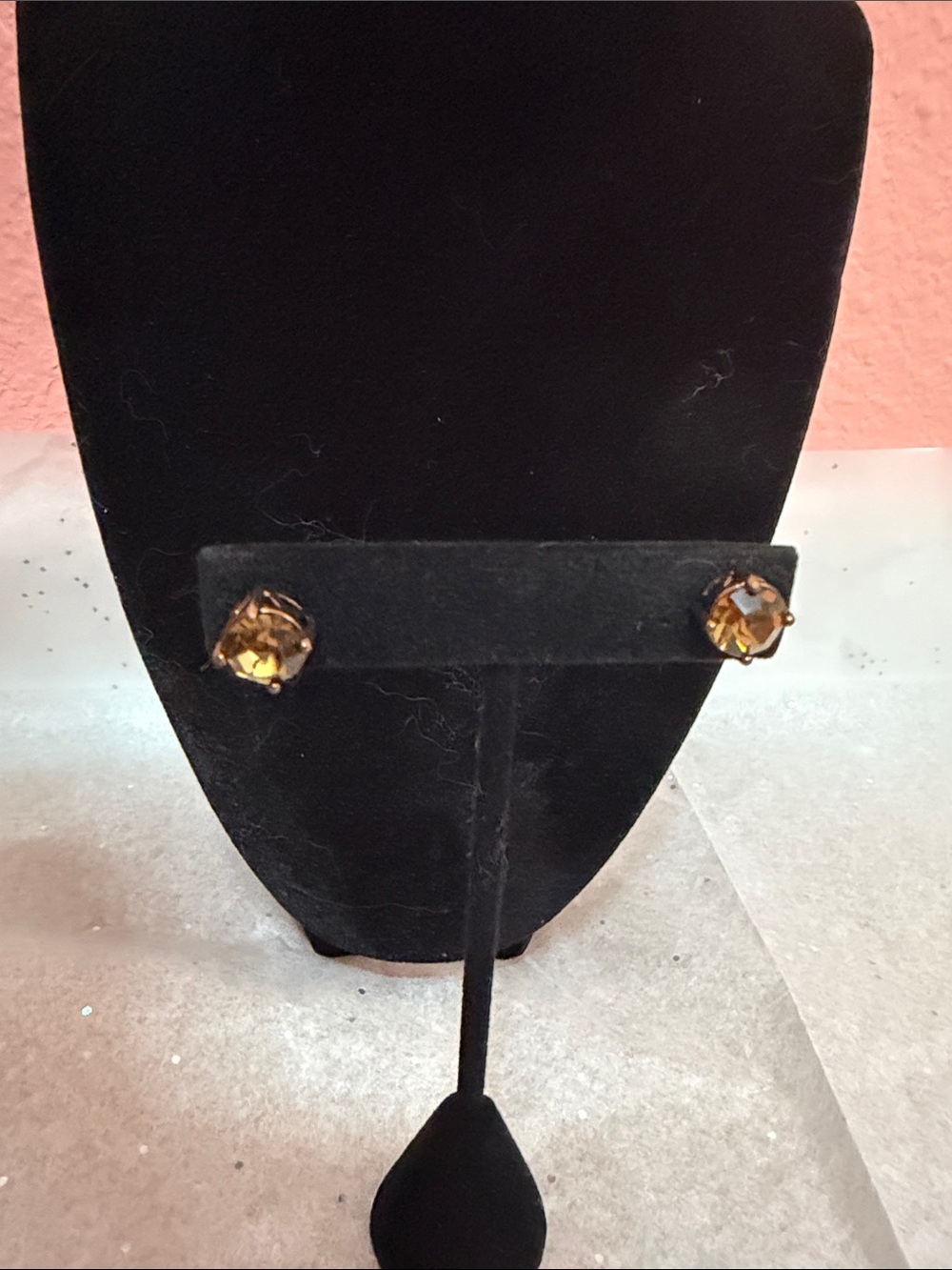 Park Lane Gold-Tone Amber Crystal Stud Earrings